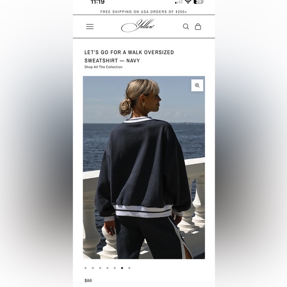 YLLW THE LABEL “Let’s Go For A Walk” Oversized Sweatshirt in Navy Size M - Picture 11 of 16